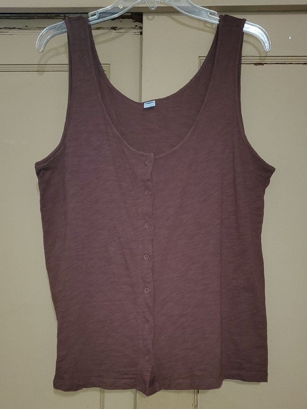 Old Navy Maroon Button-Front Scoop Tank